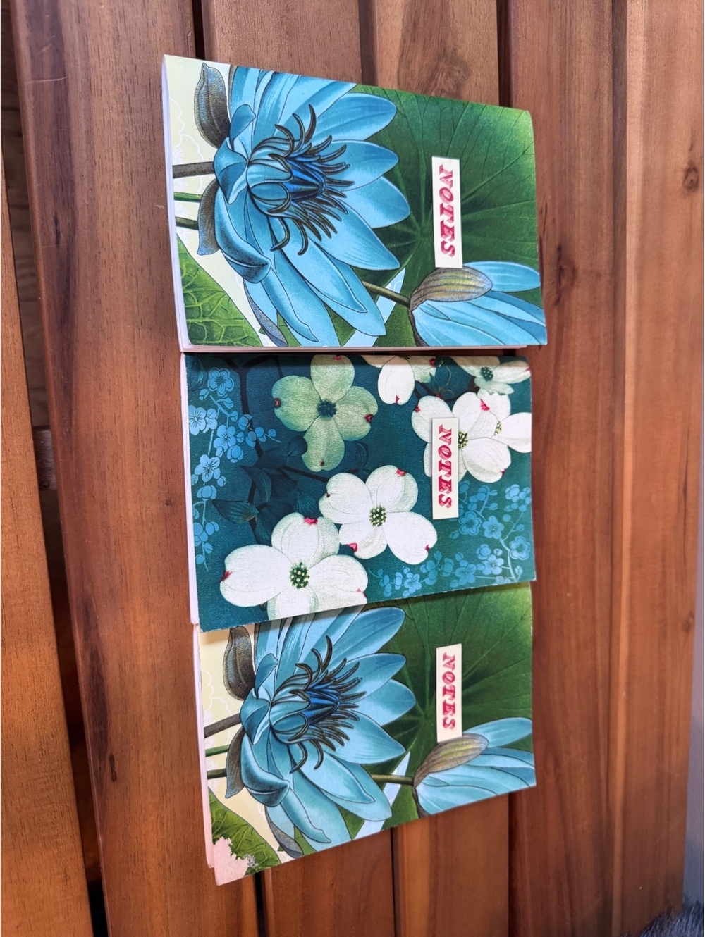 Cartolina Cards Set of 3 Pocket Notebooks Vintage Floral Lotus Dogwood 3.5x5.5